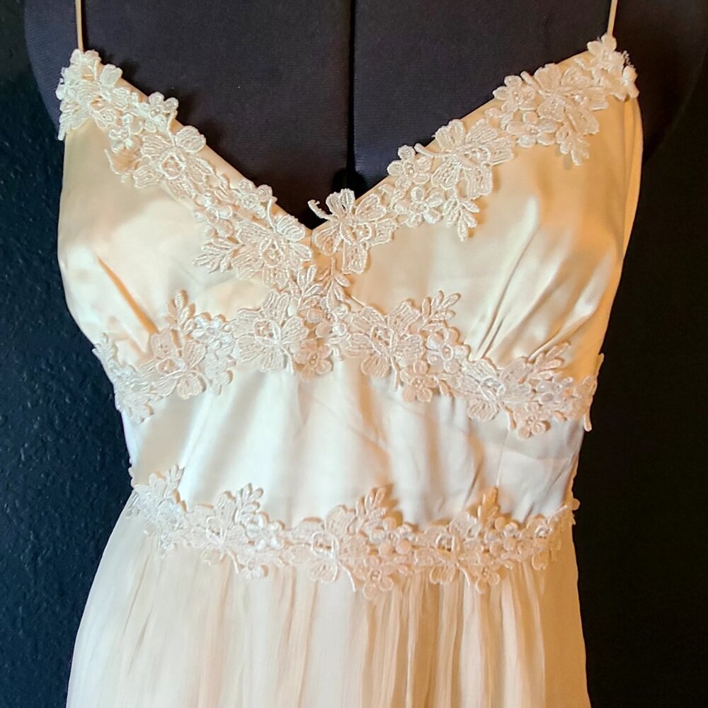 Vintage Laundry by Shelli Segal ivory silk dress - beach wedding